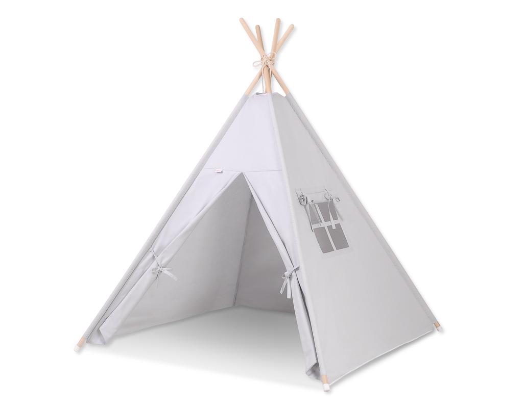 Namiot Tipi Dla Dzieci + Zawieszki Pióra - Szary