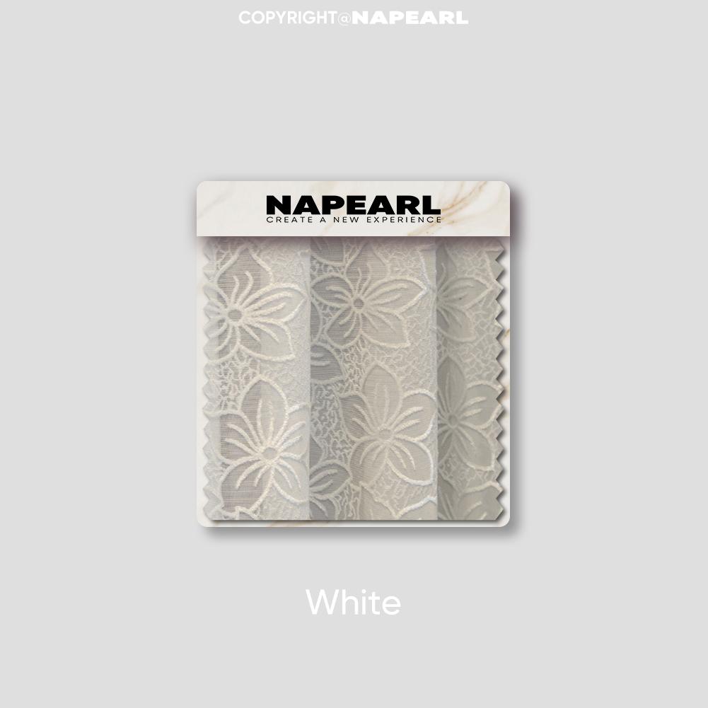 1PC NAPEARL Cherry Blossom Pattern Jacquard White Tulle Translucent Sheer Curtain for Living Room Bedroom Balcony Window Home Decor