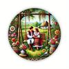Retro Pineapple Cocktail Tin Sign, 20cm Metal Wall Art  Pineapple Drink Man Cave Decor, Vintage Bar Pub Plate, Round 20cm