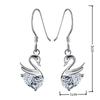 Elegant Rhinestone Swan Earrings - Korean Fashion, White Diamond Love Trend