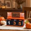 Halloween Eingang Dekoration Countdown Kalender Block 3D Gedruckter Adventskalender Gruselige Tägliche Party Dekoration Countdown zum Tisch für Kaminsims,