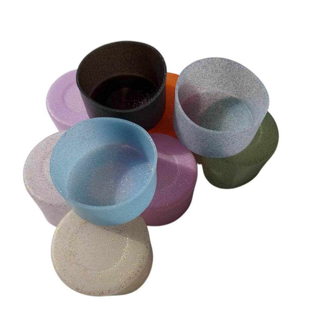 Silicone Glitter Cup Sleeve: 7.5" Non-Slip, Heat-Resistant Cover for Water Cups