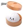 Bun Stress Reliever Smiling Steamed Ball with Steamer Anti-Anxiety Cartoon Dumpling Soft Sensory Toy Squeeze Simulated Dough Fidget