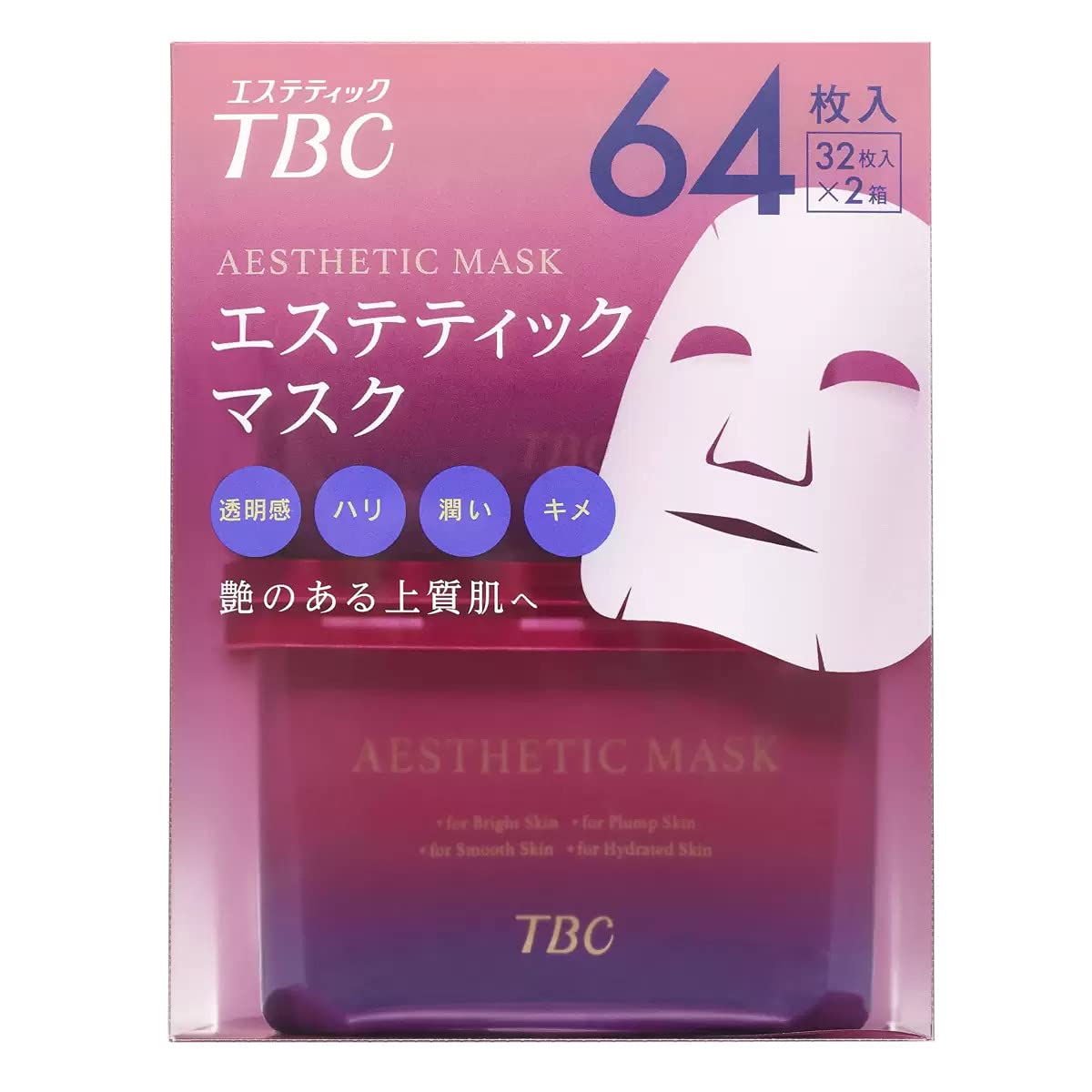 

TBC Aesthetic Mask 64 sheets (32 sheets x 2 boxes)