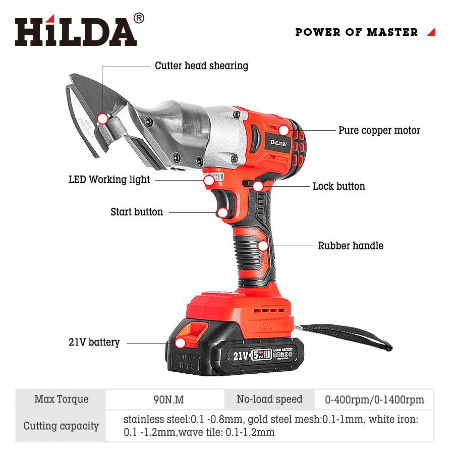 Handheld Lithium Battery Electric Metal Shears for Stainless Steel and Sheet Metal