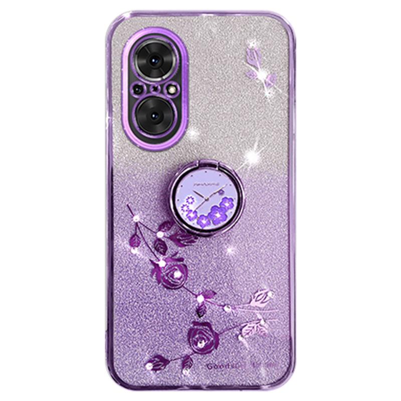KADEM For Realme C67 4G Cell Phone Case Ring Kickstand Gradient Glitter TPU Cover