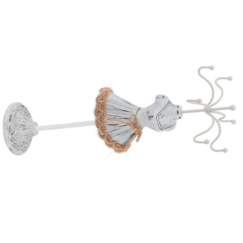 Jewelry Holder Display Necklace Earrings Storage Polyresin Doll Stand with Detachable BracketGrey 3