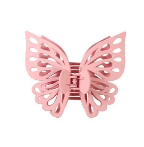 Double Layered Hollow Butterfly Hair Clip Large Solid Color Frosted Butterfly Clip Women's Fashion Hair Accessory Gift Hair Clip