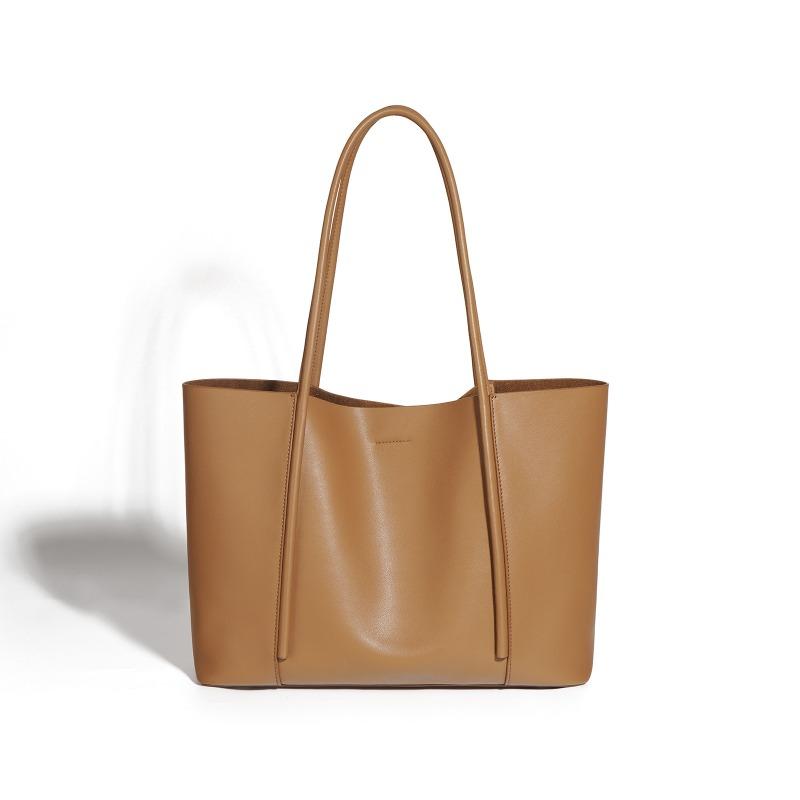 Women's Bag Niche High-end Leather Hand-held Large Bag To Work Commuting Cowhide Large Capacity Shoulder Tote Bag Women