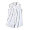 Women's Korean Style Summer Sleeveless Chiffon Vest Top with Lapel - White