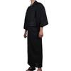 Yifulove Cotton and Linen Fireworks Festival Black Men's Yukata, Yukata, Sleepwear, Pajamas, Striped, Summer, Autumn, (Size M, 1)