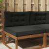 Outdoor Sofa Cushions 2 Pcs Black Polyester