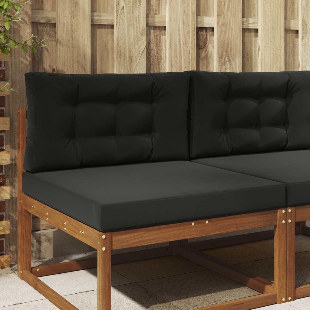 Outdoor Sofa Cushions 2 Pcs Black Polyester