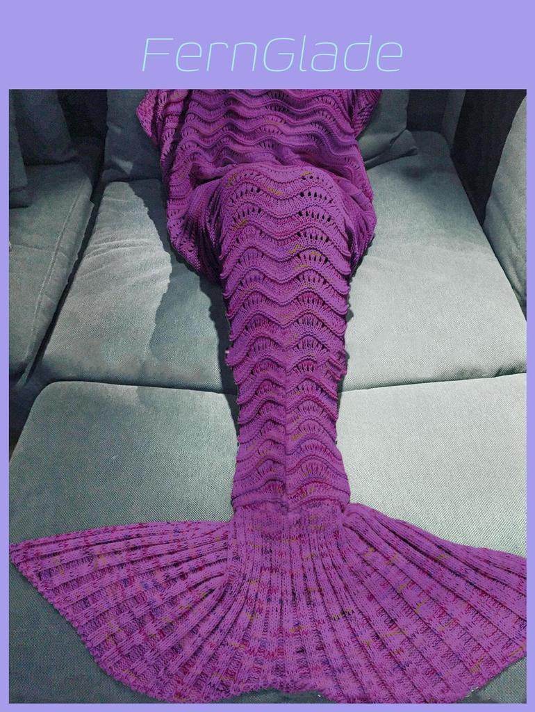 Fairy Tail Wool Mermaid Blanket With Heart Pattern For Cozy Home Decor