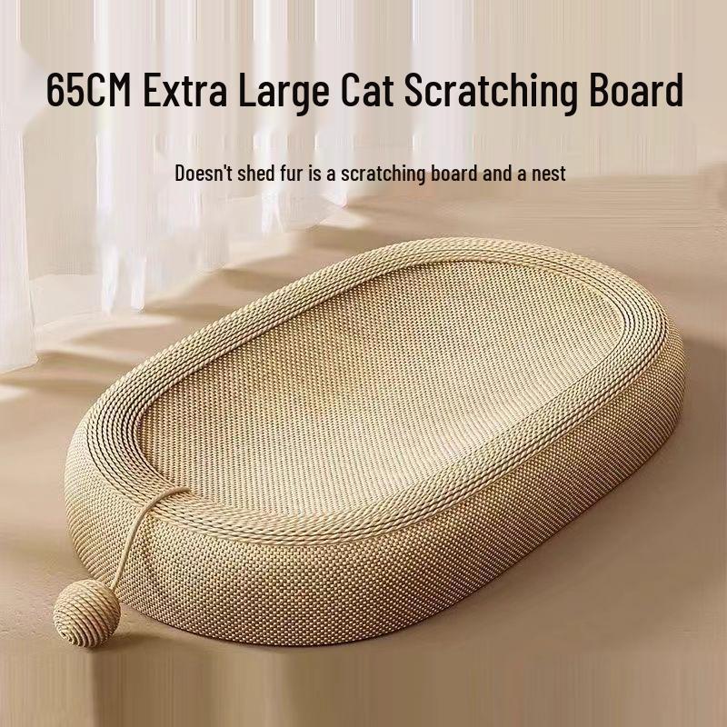 Oval Cat Scratching Pad: Wear-Resistant Self-Entertainment Toy, Lint-Free Scratch-Resistant Claw Board, Nail Grinding Pet Supplies