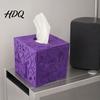 Matte Gray Tissue Holder Sci-fi Theme Box with Smooth Paper Extraction Large Capacity Cubic Design Towel Extraction Organizer Hard Shell