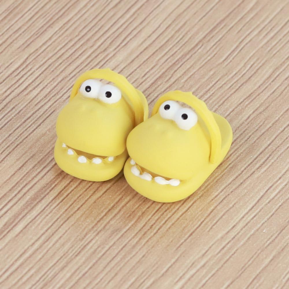 1 Pair Simulation Mini Dinosaur Slippers Round Toe Silicone Dinosaur Slippers  Children Toys