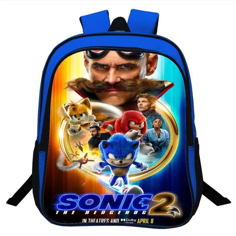 Sonic The Hedgehog 2 Children's Backpack For School Travel Colorful Artwork Unisex Design