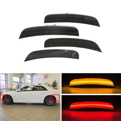 4 Pièces Feux Stroboscopiques Pour Chrysler 300 2015-2021 Clignotant Latéral LED Fumée Lampe Avant Arrière Ampoule LED Rangée Unique Ambre et Rouge