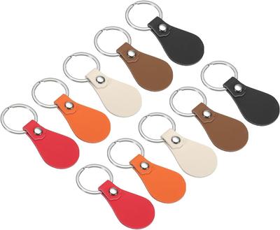 UOPR Leder Schlüsselanhänger PU Leder Schlüsselanhänger Leeres Set mit Nieten und Schlüsselringen für DIY Laser 5 Farben Kit, 10-teilig Gravur,