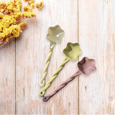 3Pcs Ceramic Spoons Porcelain Ramen Cute Creative for Coffee Cream Yogurt Cereal
