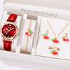 Digital Disc Love Women's Watch Niche Light Luxury Belt Quartz Watch High-end Watch Set Does Not Fade