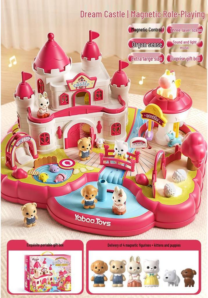 Magnetic Pet Castle Role-Play Toy for Kids 3-6 - Perfect Children's Day Gift