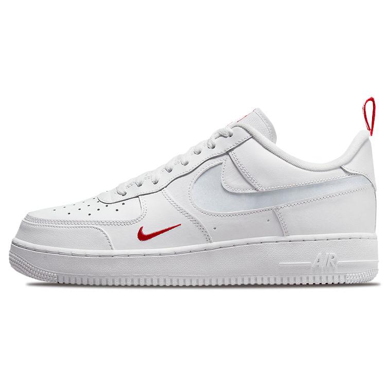 

Nike Air Force 1 Низкие Вырезной Swoosh Белый Университетский Красный Металлик Серебристый 41