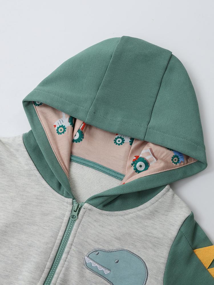 Autumn/Winter Boys' Embroidered Zipper Hoodie Jacket – European & American Style