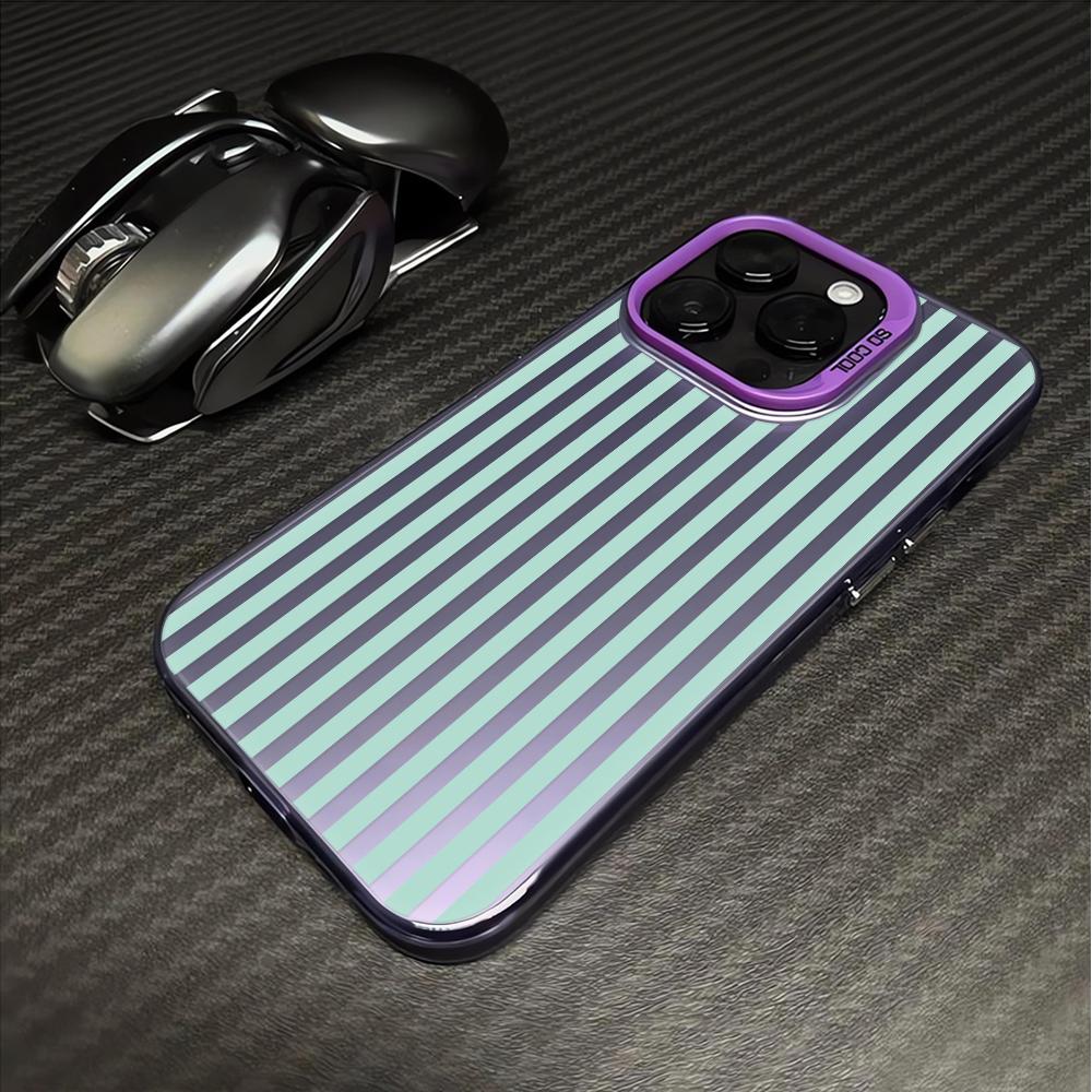Grid Stripes Pattern Phone Case For IPhone 16 15 14 Pro Plus 17 Air 13 12 11 Pro Max 16E Silicone Hard Shockproof Cover Fundas