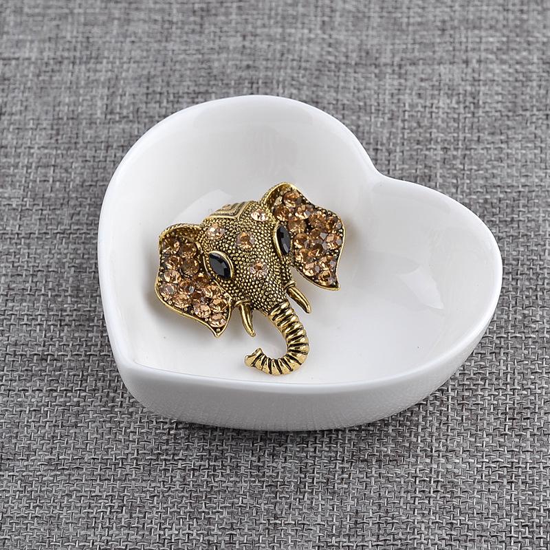 Vintage Alloy Shining Crystal Elephant Brooch Pin Fashion Pin Jewelry Unisex Gift