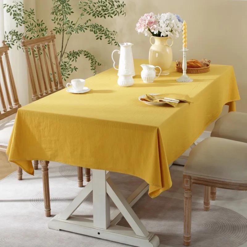 Natural Cotton Tablecloth Rectangle, Luxury Resistant Durable Farmhouse Table Cloth for Dining Party Christmas Weddings Birthday