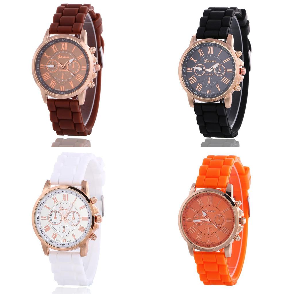 Silicone Case Ladies Quartz Watch With World Time Function For Fashion Students