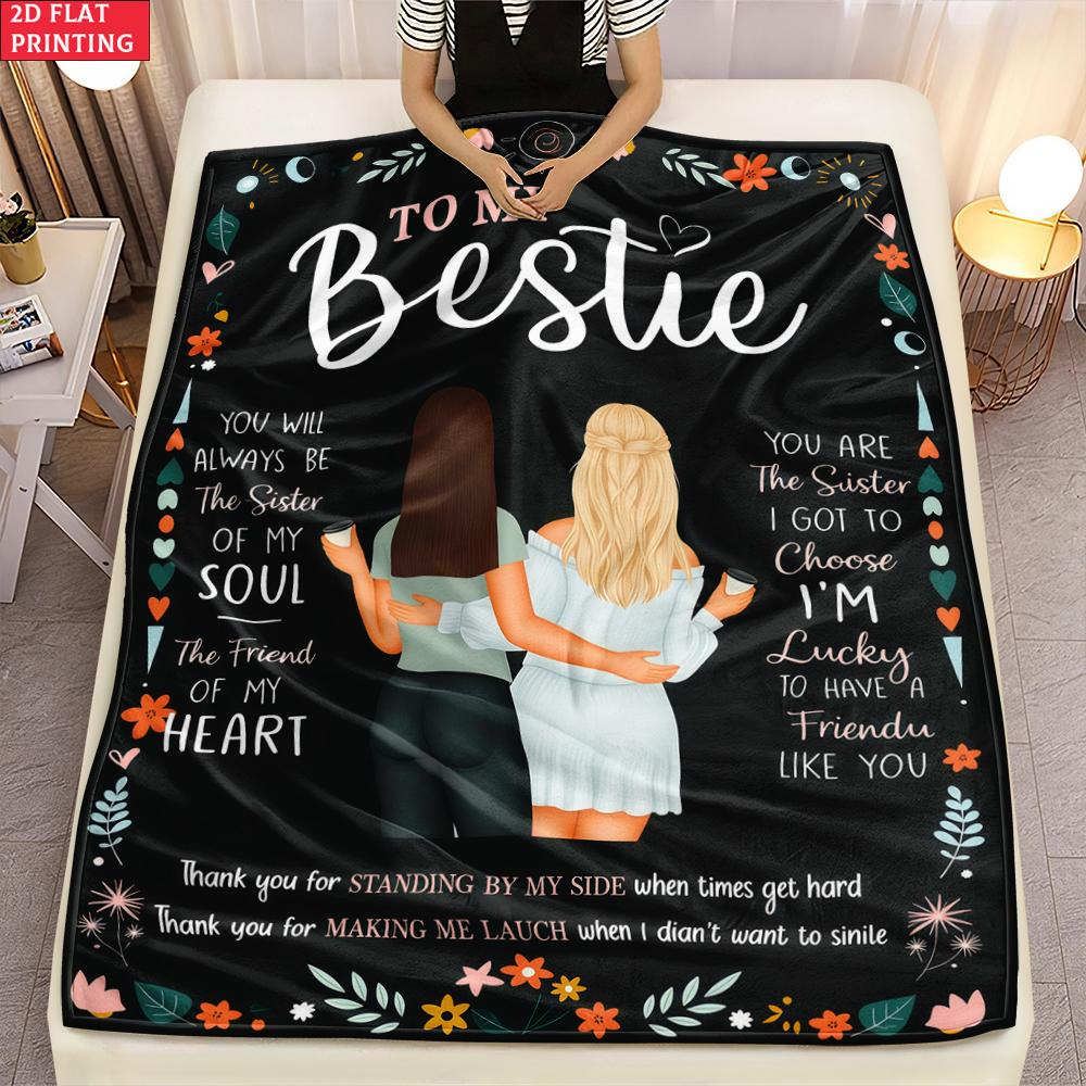Best Friend Print thin Flannel Blanket for Bedrooms,Living Rooms,Sofas Blankets,Lunch Breaks,blankets fluffy blanket