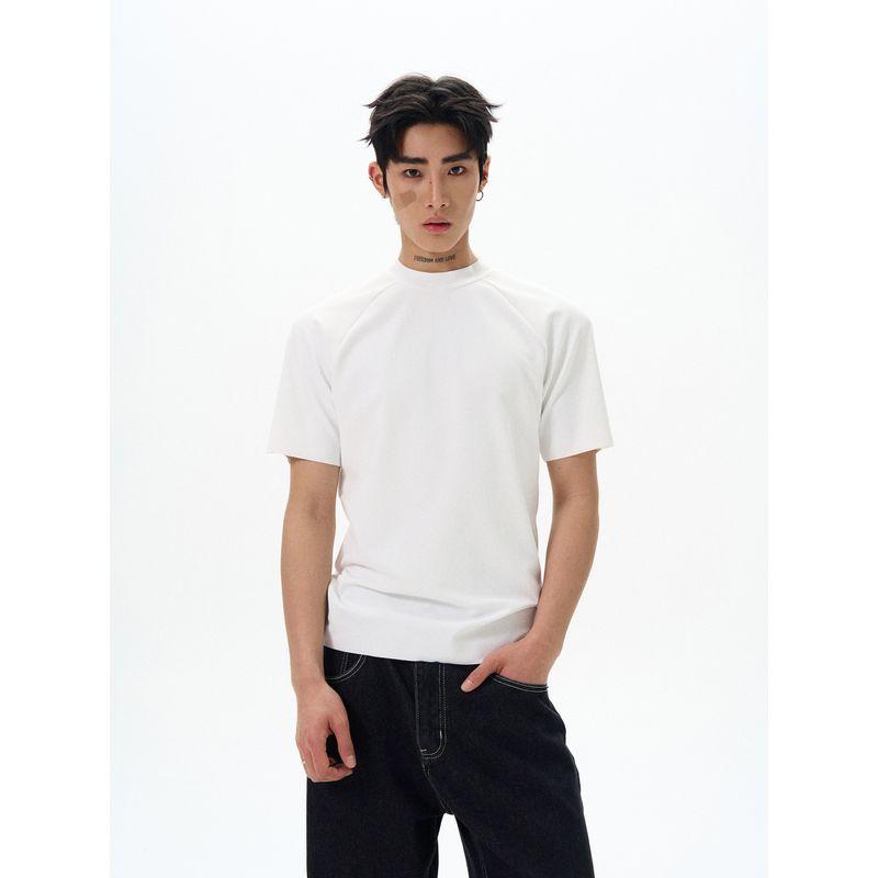 Kisko Simple Basic Commuter Cool Slim-Fit Boxy Regular Shoulder Short-Sleeve T-Shirt for Men and Women Summer Cleanfit Top