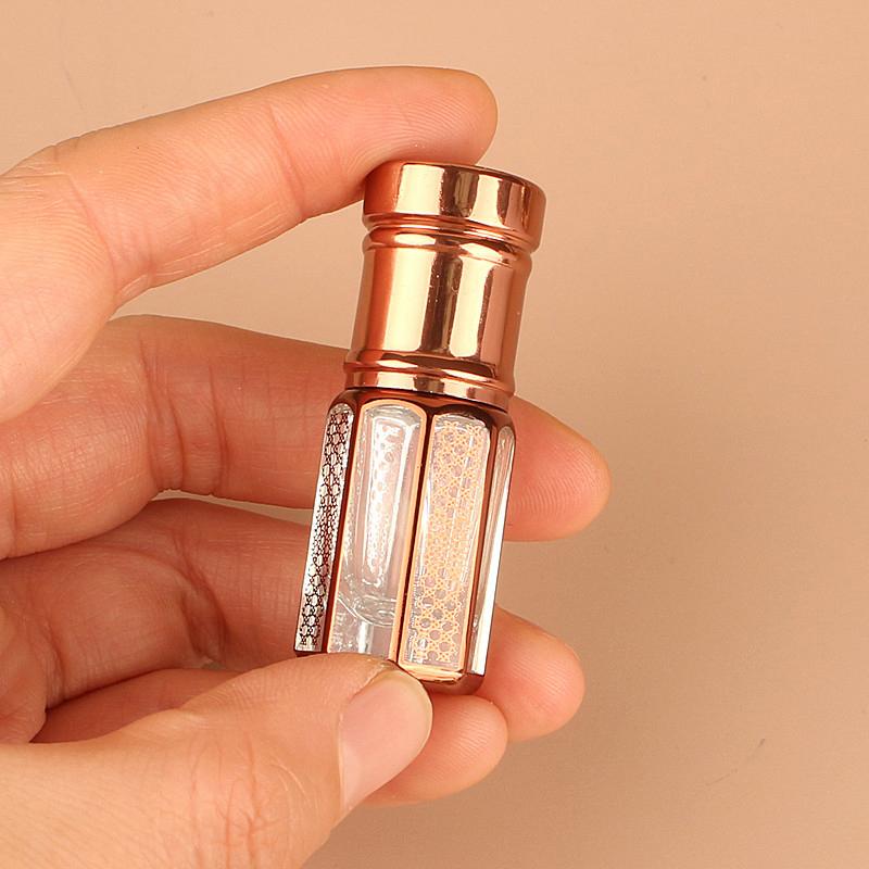 Perfume Bottling Gold Glass Mini Transparent Empty Sample Vial Essential Oil Bottles Refillable Bottles Dropper Bottles Perfume