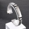 Hip Hop Double Layer Open Bangles For Men Brushed Stainless Steel Wire Mesh Chain Bracelet Male Charm Thick Party Jewelry Gift