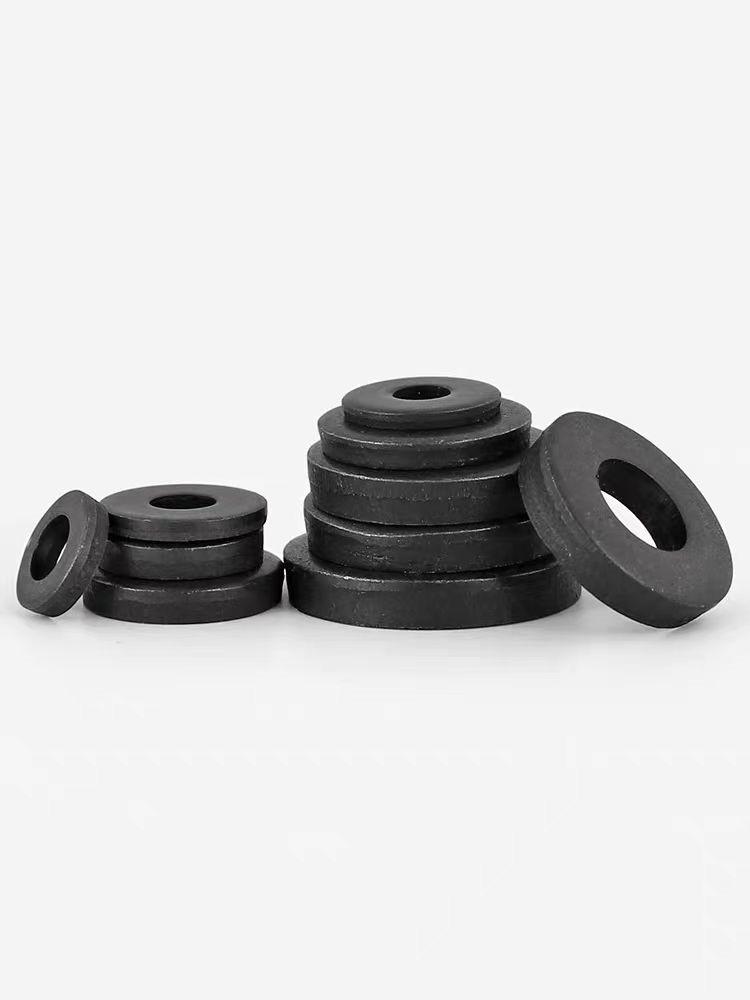 Grade 12.9 Thick Black Iron Flat Washer - Round Metal for M3, M4, M5, M6, M8 Screws