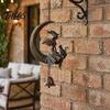 Witch Decor for Home Moon Wind Chime, Gothic Crescent with Black Cat Hanging Bell, Meditation Space Accents Mystical Garden Porch Patio Balcony