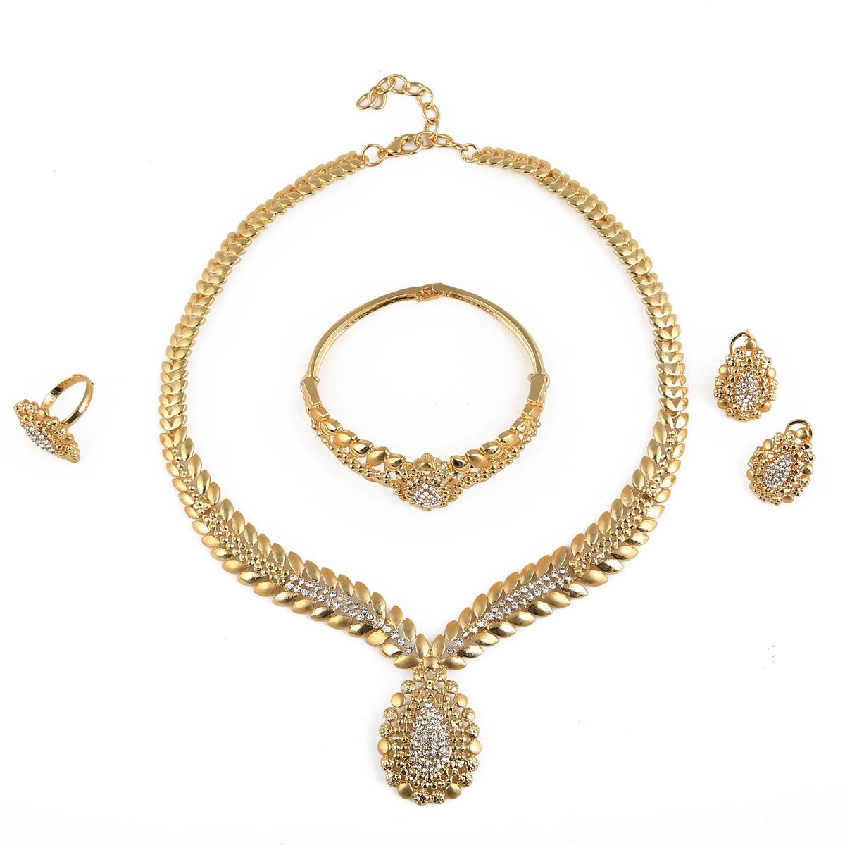 

Позолоченный комплект украшений Комплект украшений с колье из белого камня Habesha Eritrea