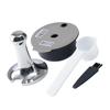 Flat Coffee Distributor Tamper Refillable Bean Press with Cleaning Brush, Spoon for Machine