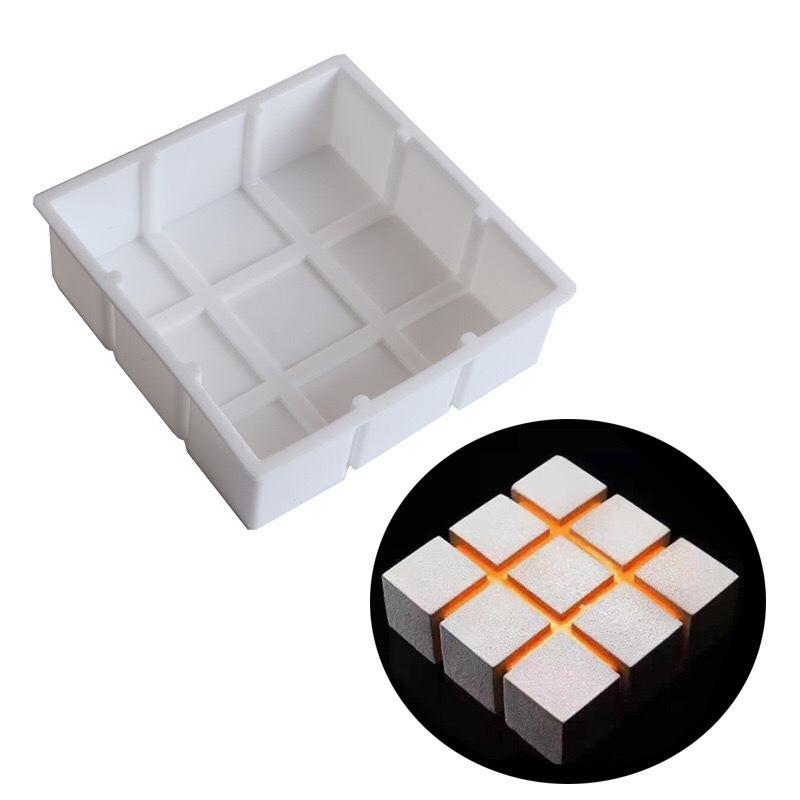 

1 Pc Square Jiugongge French Mousse Silicone Cake Mold Pudding Jelly Mold DIY Baking Supplies белый