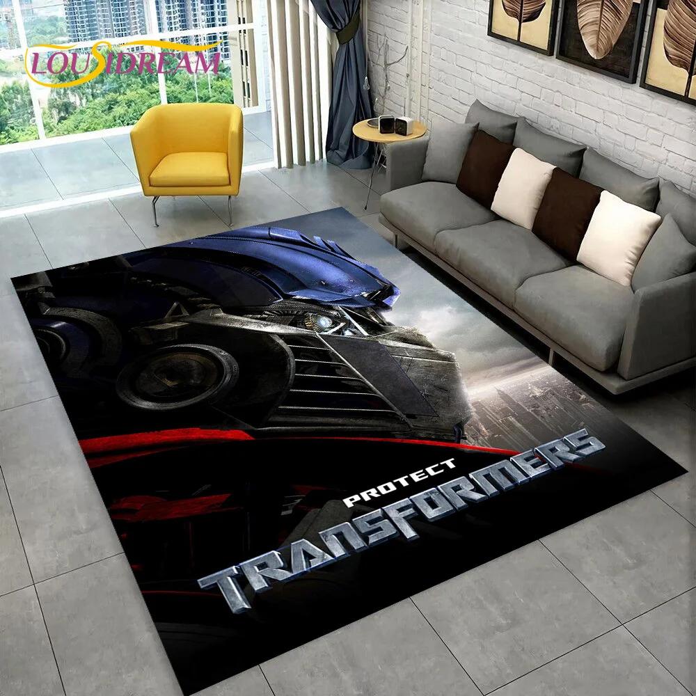 Cartoon T-Transformers  Autobots 3D Rug Carpet for Living Room Bedroom Home Decor,Floor Mat Non-slip for Sofa  Doormat Gift Kids