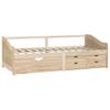Daybed 3 Seater with Drawers Solid Pine Wood 90x200 Cm