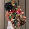 Leopard and tropical floral pattern phone case suitable for iPhone 17 16 15 14 13 12 11 Pro/Max/Plus anti drop and shockproof