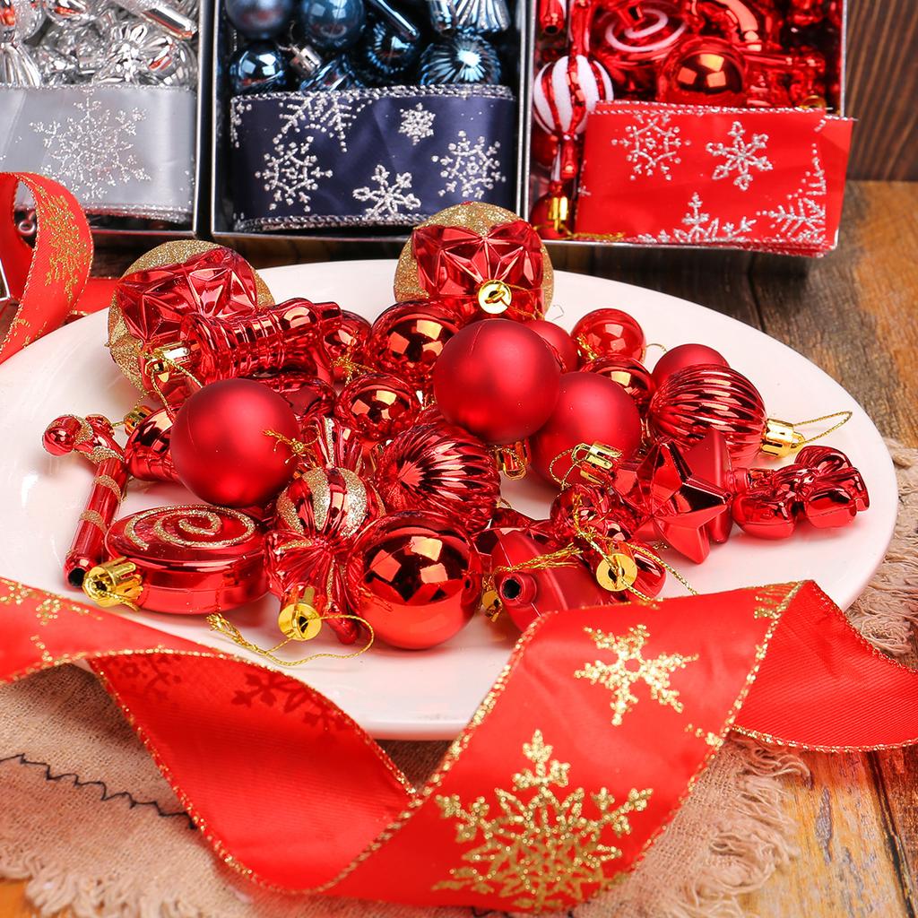 Christmas Balls Ornaments Delightful Classic Gift Set Shatterproof Plastic Decor for Xmas Tree Holiday Wedding Party Decorations