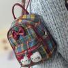 New Red Plaid Portable Casual Cute Backpack Girls Student Backpack Women