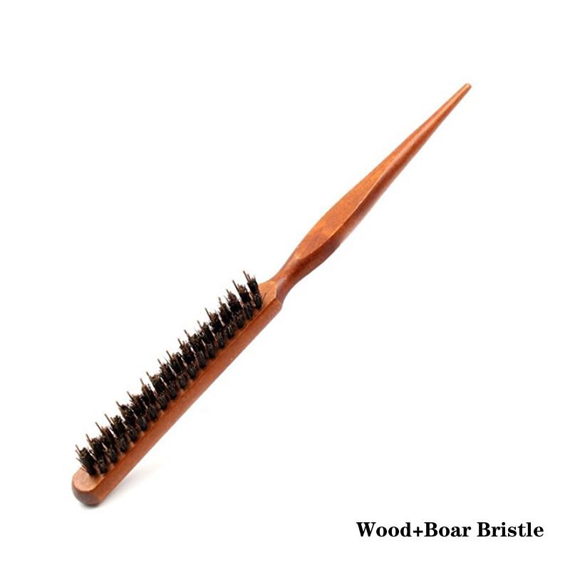 Natural Boar Bristle Hairbrush Massage Comb Anti-static Hair Scalp Paddle Brush Beech Wooden Handle Hair Brush Comb Styling Tool