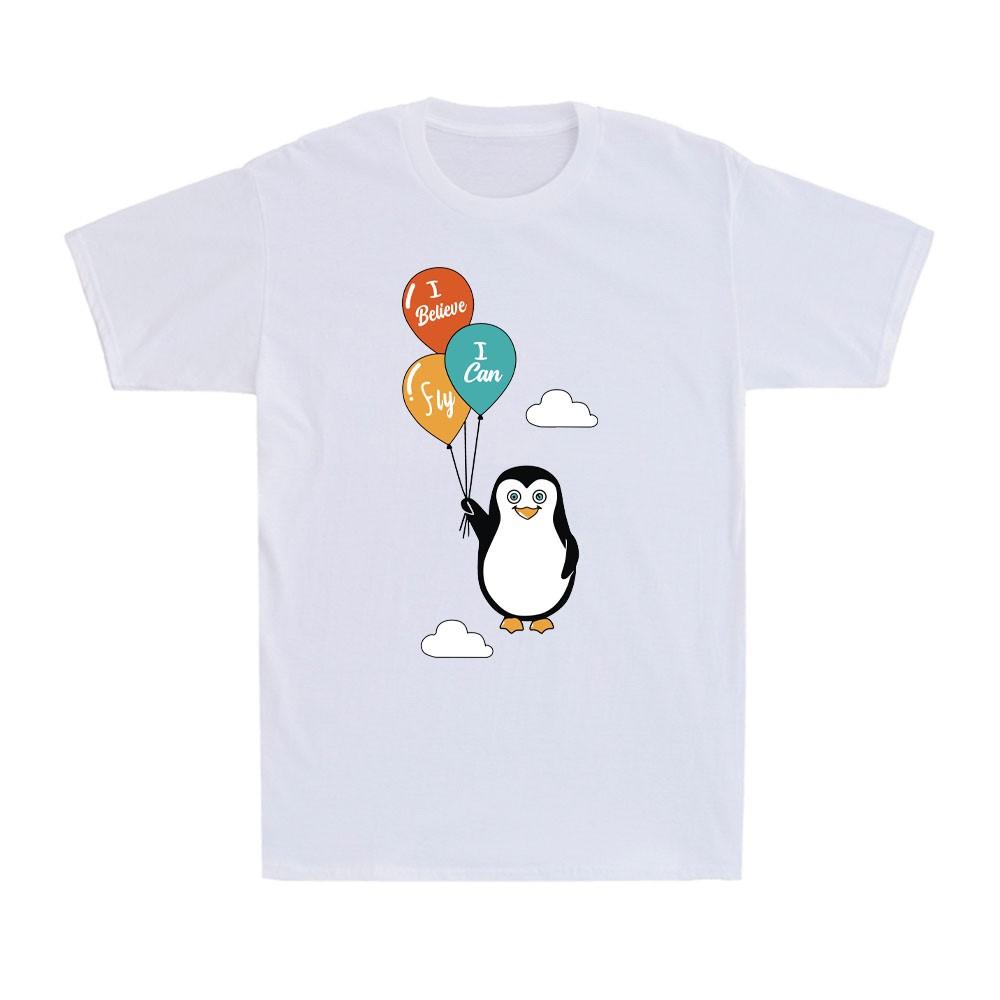 I Can Fly Penguin Unisex T Shirt Funny Cute Penguin Lover Men s T-Shirt M