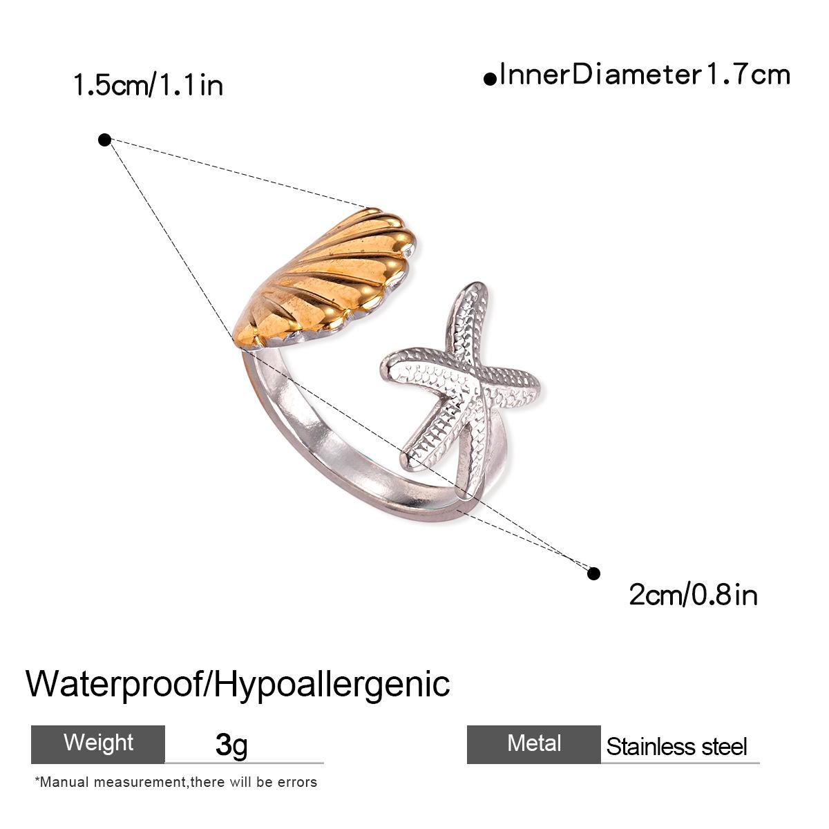 

Открытое кольцо из нержавеющей стали Звезда Луна: Элегантный, Стильный и Универсальный Женский Аксессуар